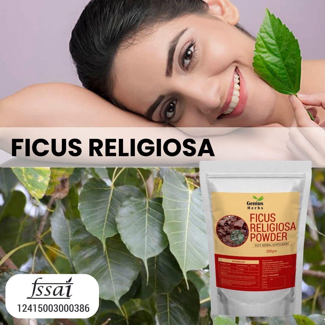 Genius Herbs Genius Herbs Ficus Religiosa leaf Powder | Peepal Leaves |Arasa Ilai Powder | 200 g Pack of 1