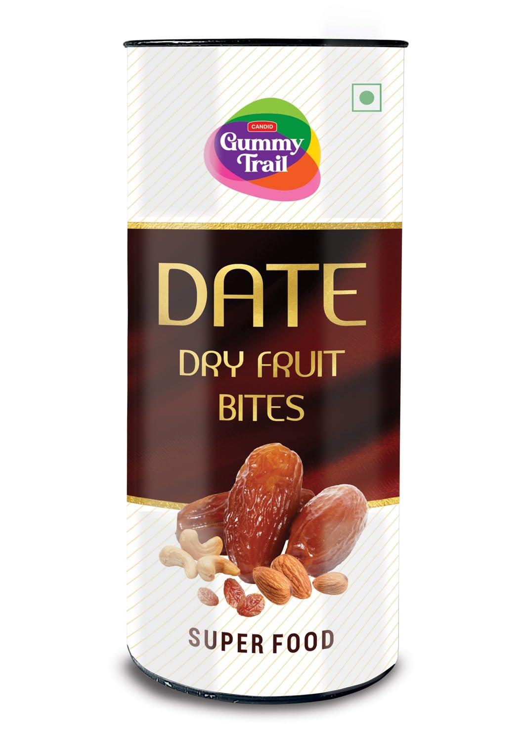 Gummy Trail Gummy Trail Combo of Date Bites and Hair & Nail Health Gummies | Strawberry Flavour Gummies Enriched with Biotin | Khajoor Bites Rich in Protein and Dietary Fibres | Combo of 60 Gummies + 15 Bites