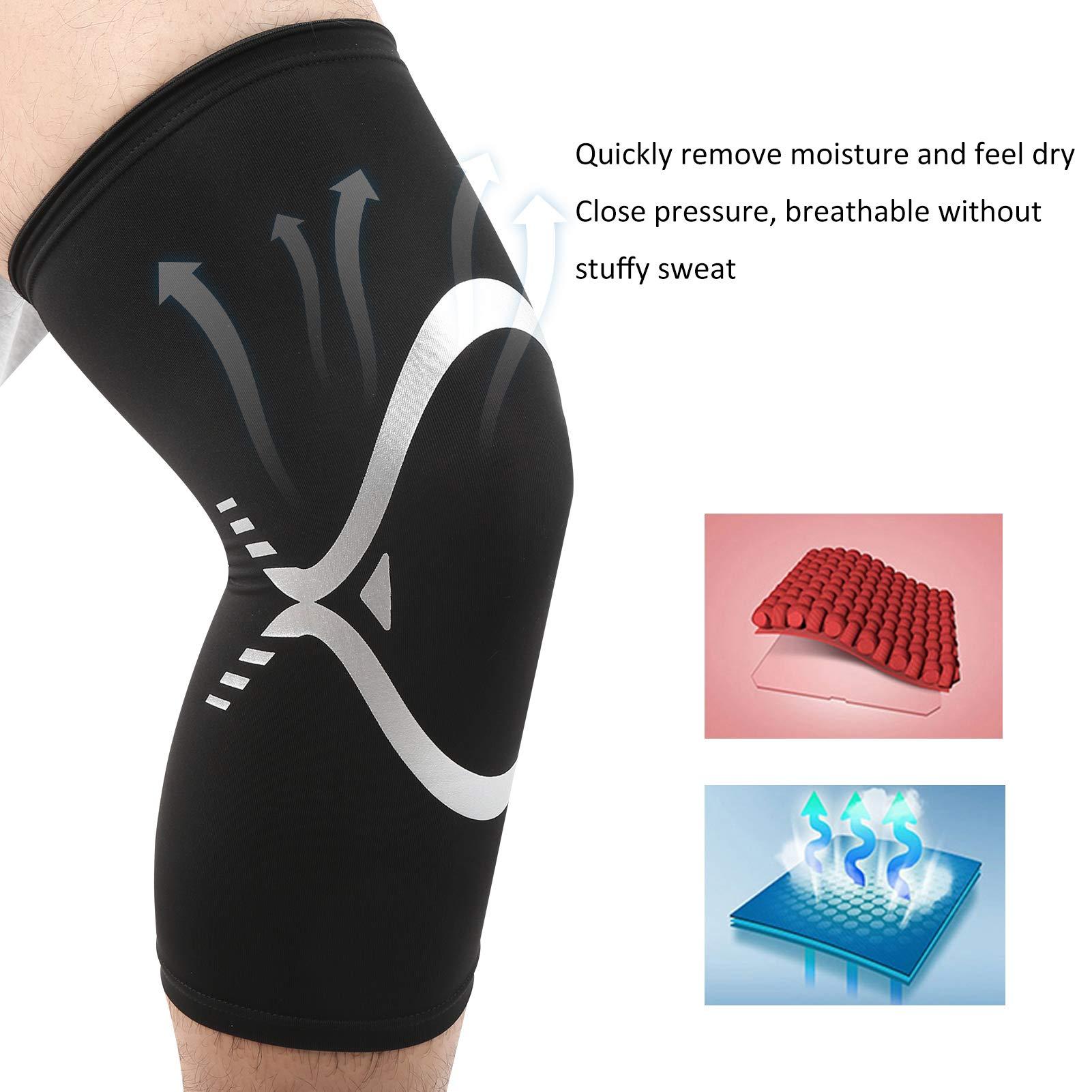 Jingyig AntiSlip Knee Wrap, Knee Support Brace, for Hiking Excercise Running Fitness(L)