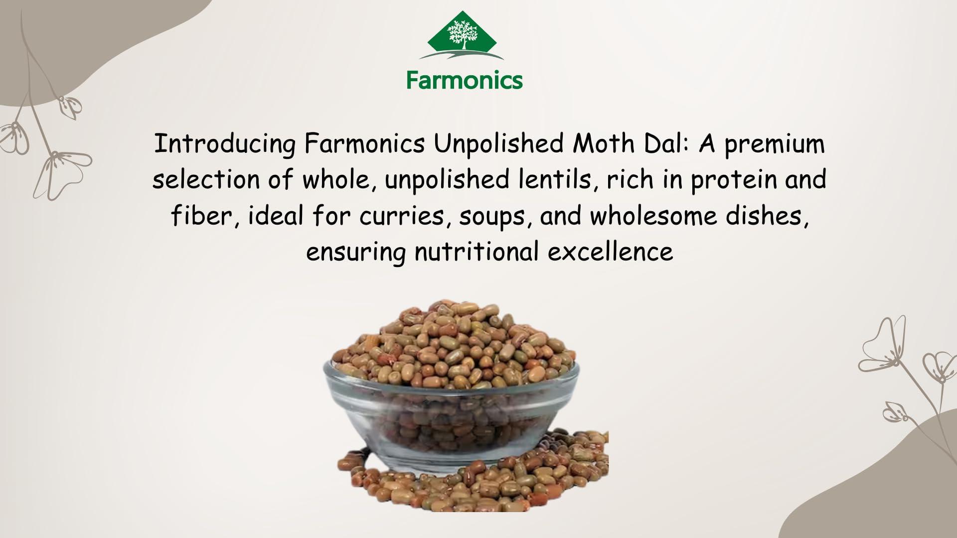 Farmonics Whole Moth Beans Dal 1kg | Unpolished Matki | Moth Whole | Mauth Bean | Turkish Gram