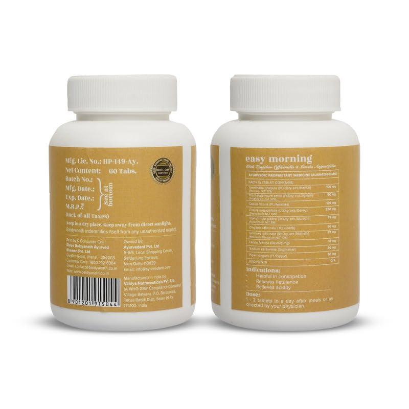 Ayurvedant Ayurvedant Easy Morning Tab For Helpful in Constipation, Improve Digestion & Healthy Bowel Movement (60 Tablets)