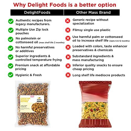 Delight Foods Delight Foods Cocktail Masala Nut Mix 800g Healthy Groundnut Oil Fried Namkeen, Indian Snacks, No Preservatives