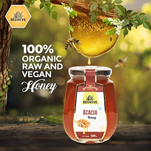 BEEHIVE Beehive Acacia Honey | 100% Pure & Natural | Energy Booster | Mild Honey Raw and Unprocessed Honey | 500 g
