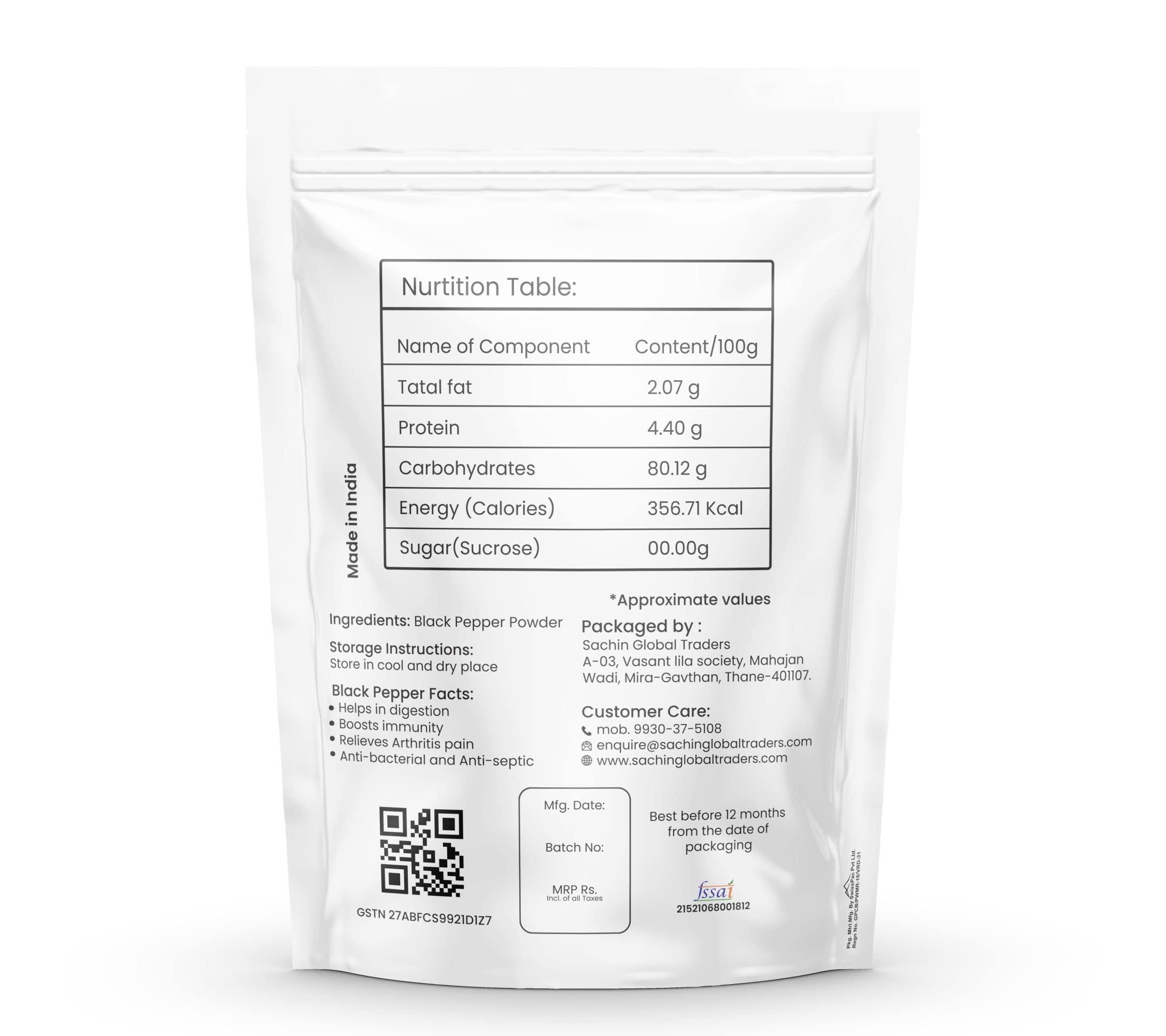 FERMY FERMY Black Pepper Powder Fresh Ground/Kali Mirch, Black Pepper (250g) Organic Black Pepper