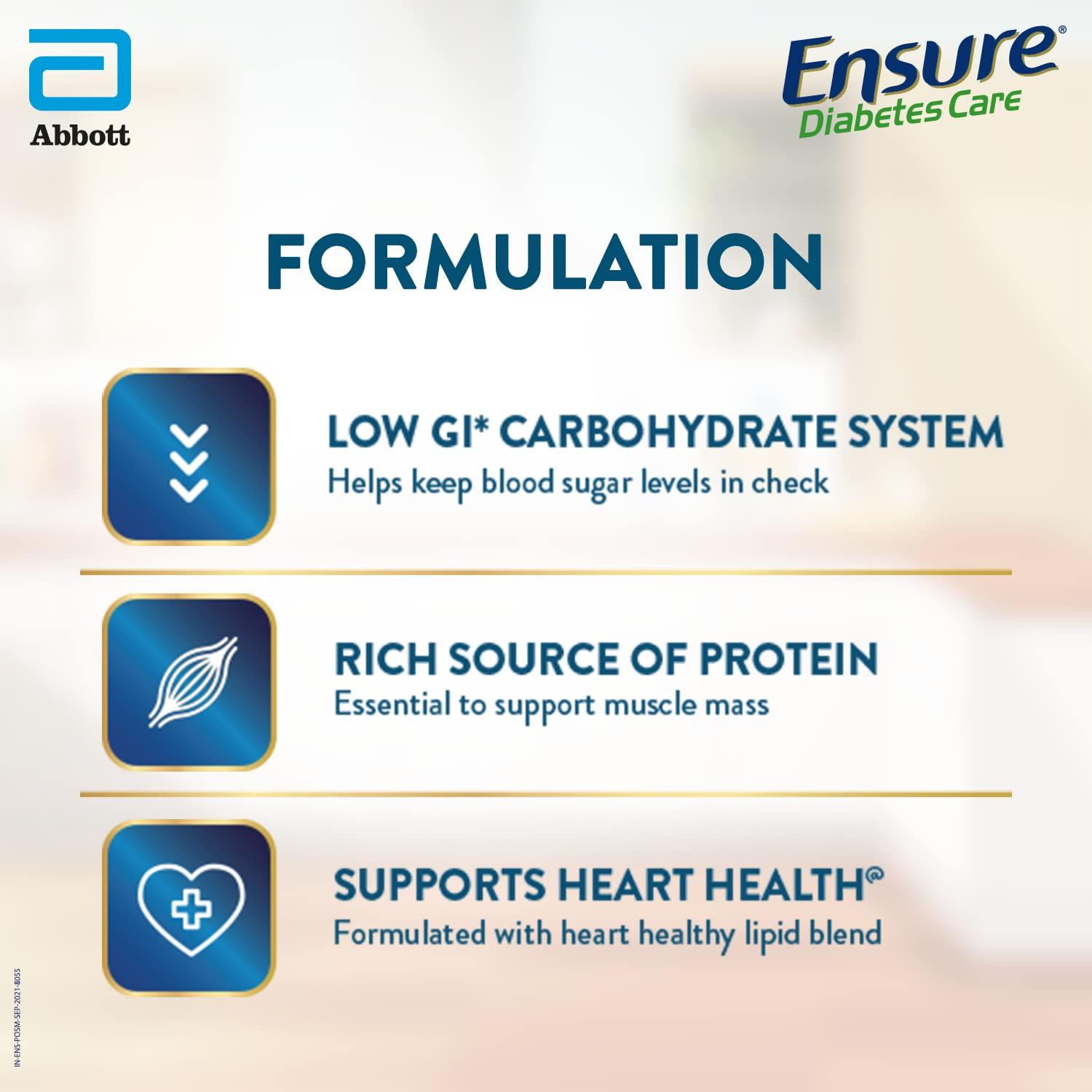 Ensure Ensure Complete Balanced Nutrition Drink For Adults- Vanilla 1Kg & Ensure Diabetes Care Nutrition to Help Control Blood Sugar Levels- Vanilla 400g Box