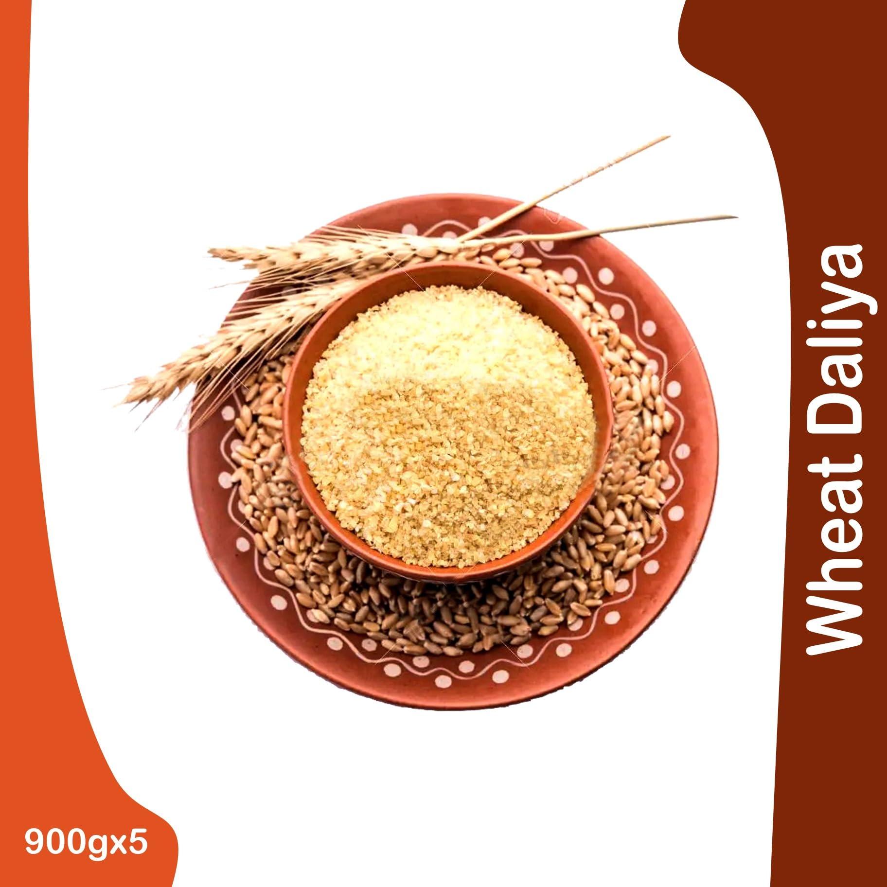 Organic Platter Wheat Daliya |Broken Wheat| Dalia| Gehu ka Daliya| Khapli Wheat Daliya| High Protein Daliya|Bulgur wheat - POUCH (1800)