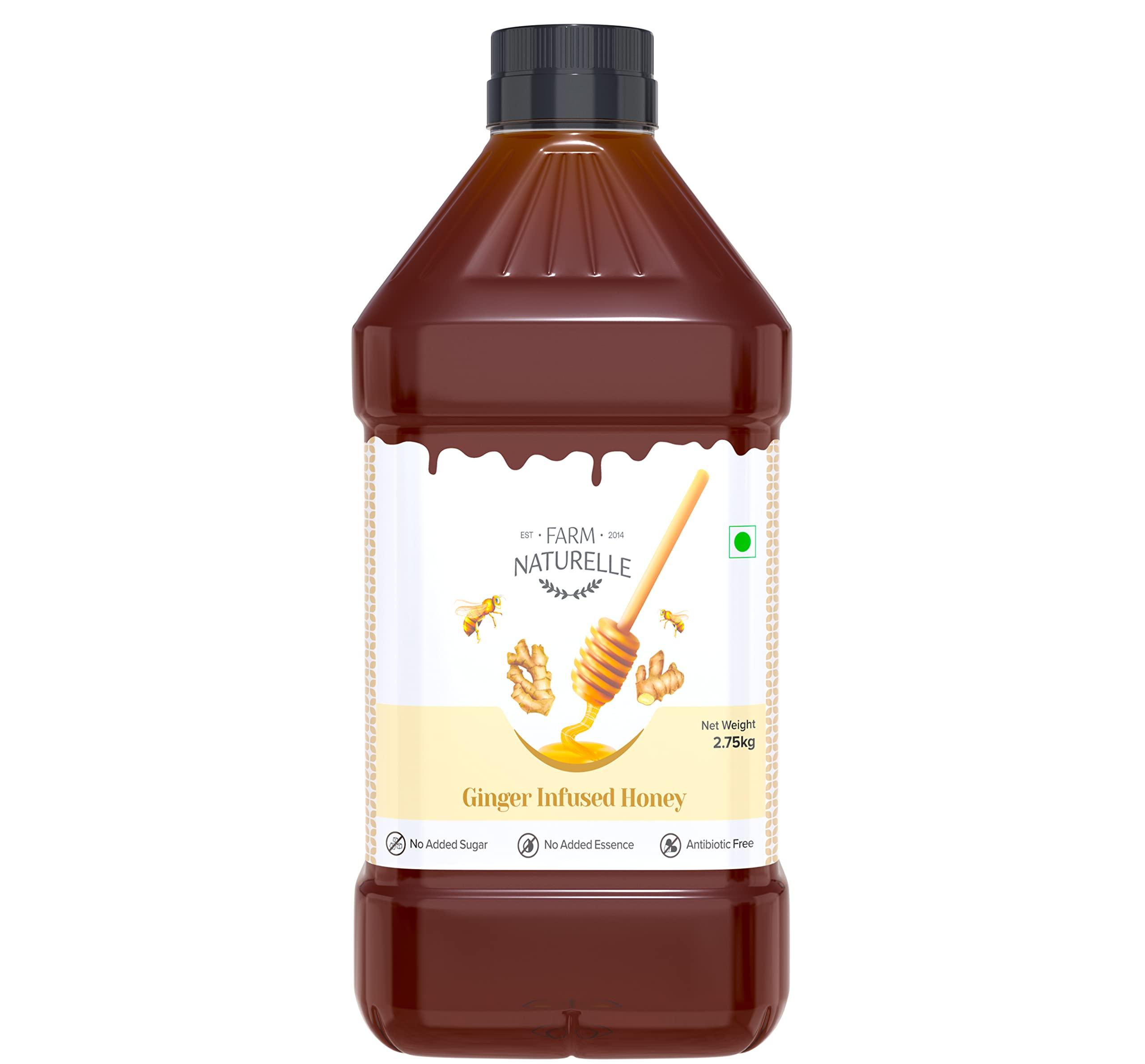 Farm Naturelle Farm Naturelle - Healthy Ginger Infused Honey 2.75kg |100% Pure Honey| Raw & Unfiltered|Unprocessed|Lab Tested Honey In Pet Bottle