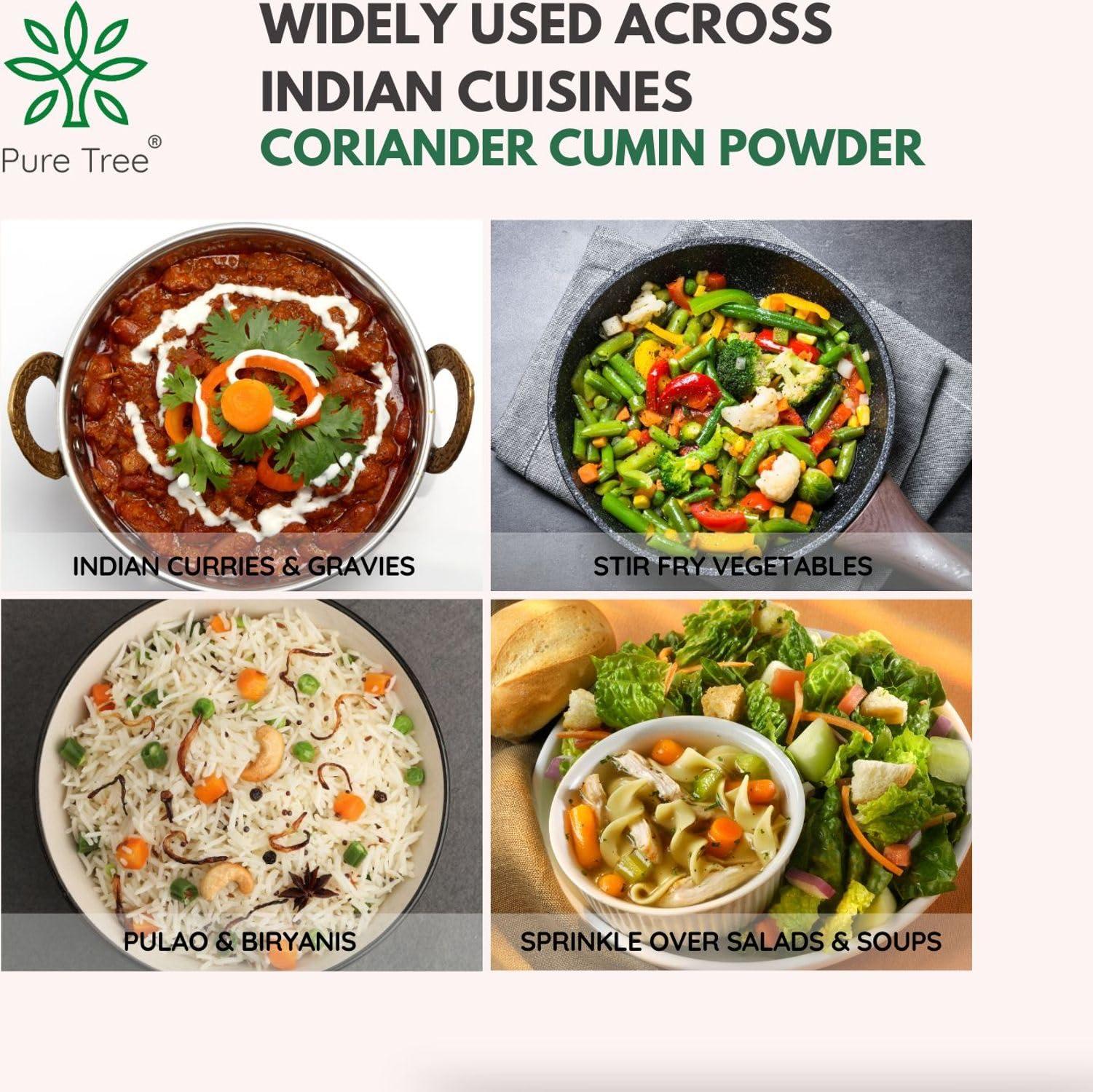 Pure Tree Pure Tree Certified Organic Coriander Cumin Powder | Dhanajiru | 100 g | Dhaniya Jeera | Dhana Jeera | Blend of Cumin Coriander Mixed Spices masala powder