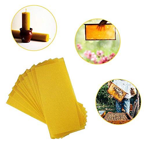Lifestyle Helpmate Lifestyle Helpmate Bee Honey Sheets AC/DC Beeswax Honeycomb Sheets Wax Foundation Beekeeping Beeswax Sheet Bee Nest Foundation Wax Sheet Beehive Bed Hive (Sheet-20) 20-Piece