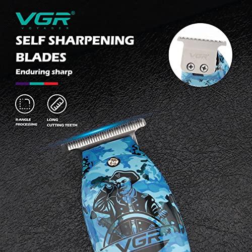 VGR VGR V-923 Professional Electric Hair Clipper with Digital LED display Beard Trimmer for Men, 150 min Runtime and 3 Guide combs (Black)