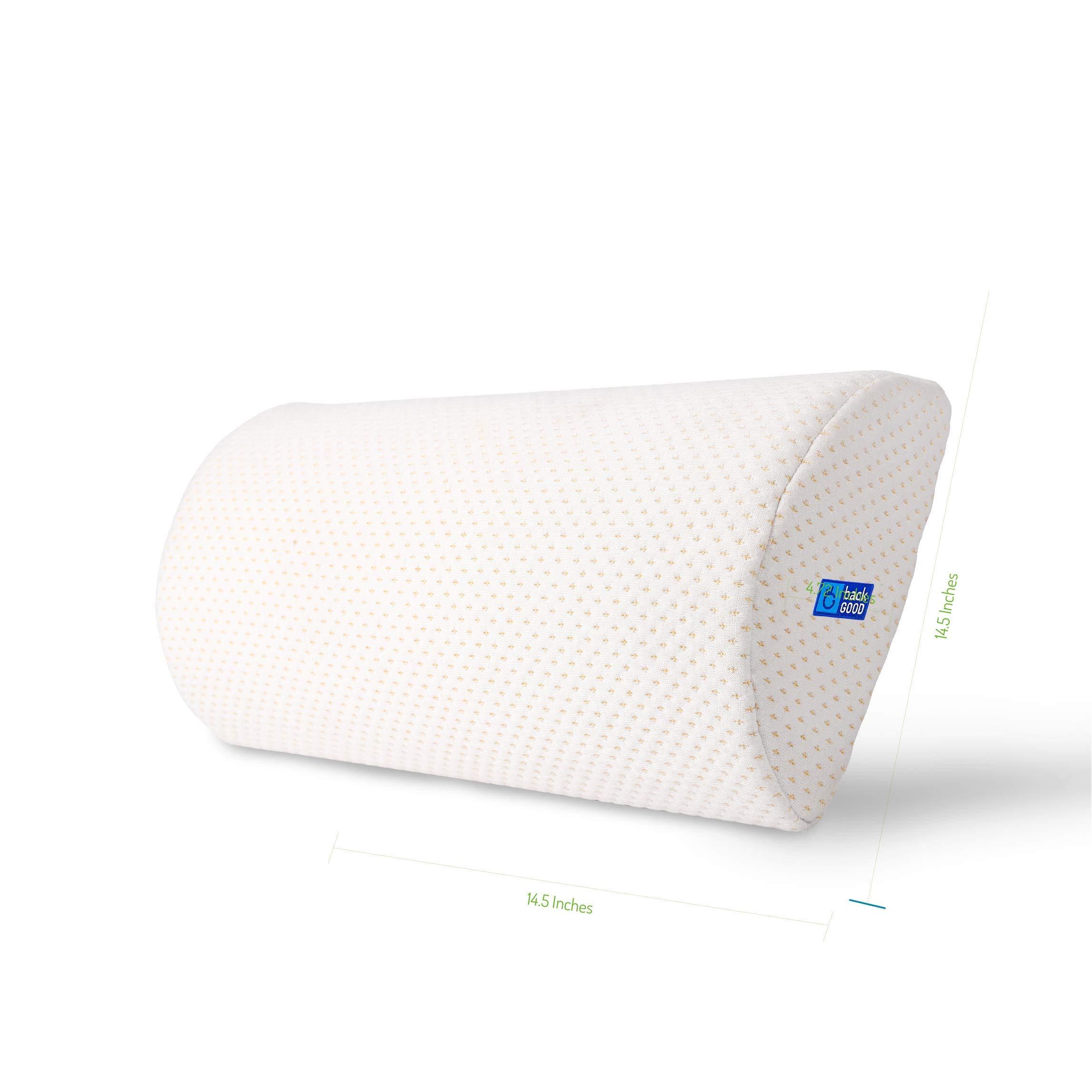 Back Good Back Good Posture Wise D-Shaped Lumbar roll for Back Pain & Lower Back Support (White)