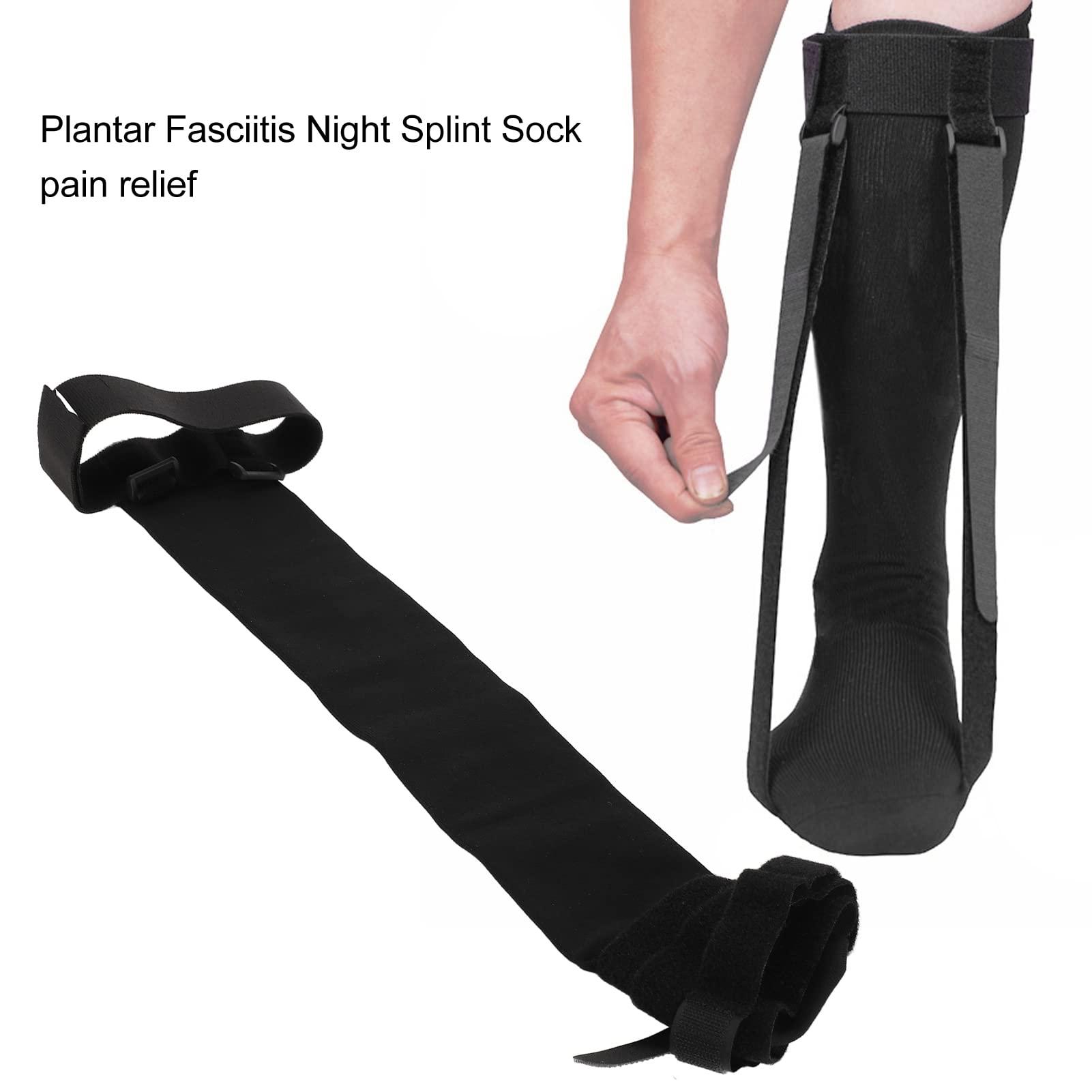 Xinwe Dorsiflexion Night Splint, Double Nylon Strap Design Durable Plantar Fasciitis Night Splint Sock (S)