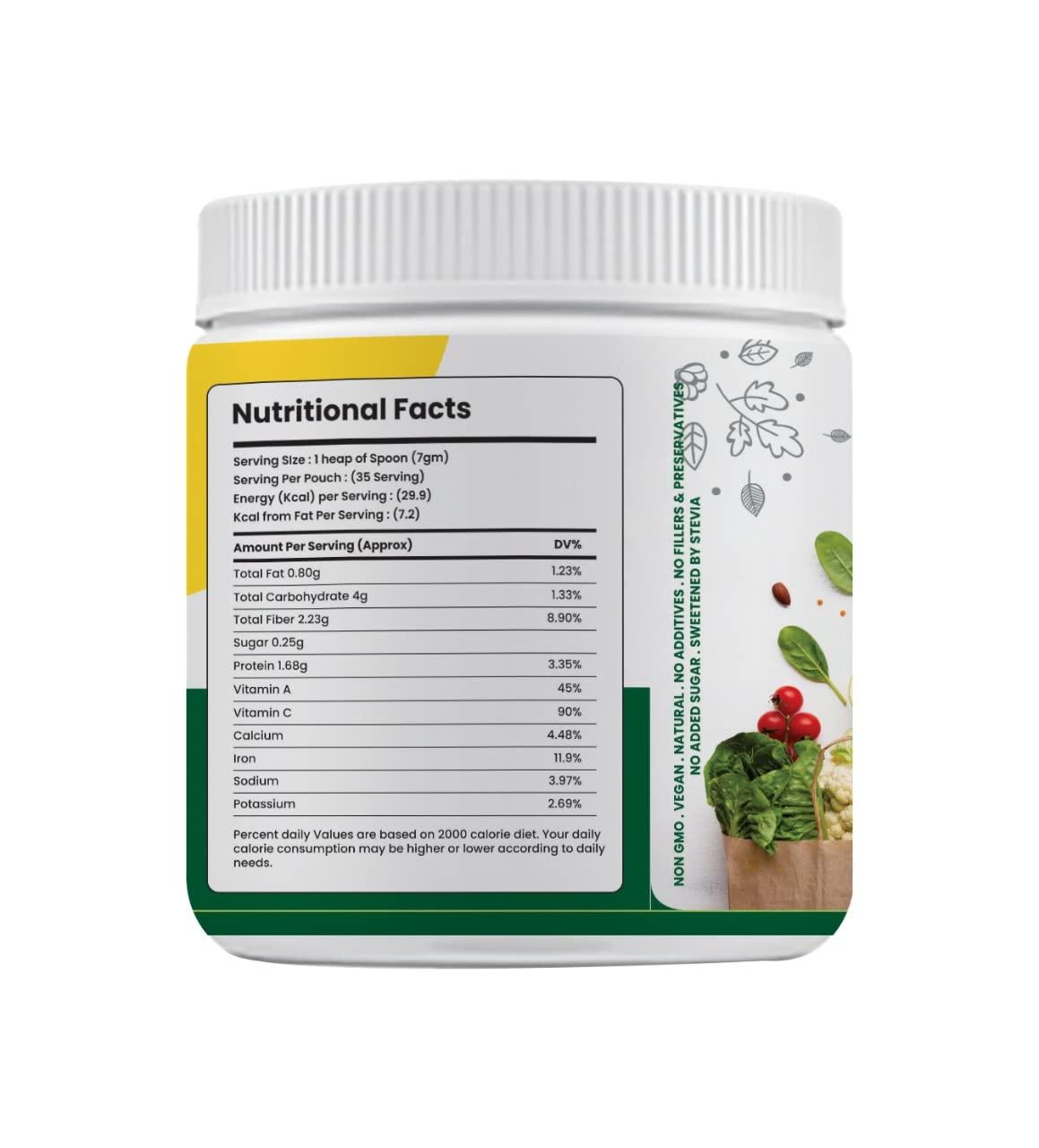 HerbalValley HerbalValley Supergreen Powder | Plant based Nutritional | With Spirulina | Amla | Alfalfa | Beetroot | 35 Servings | 250grm