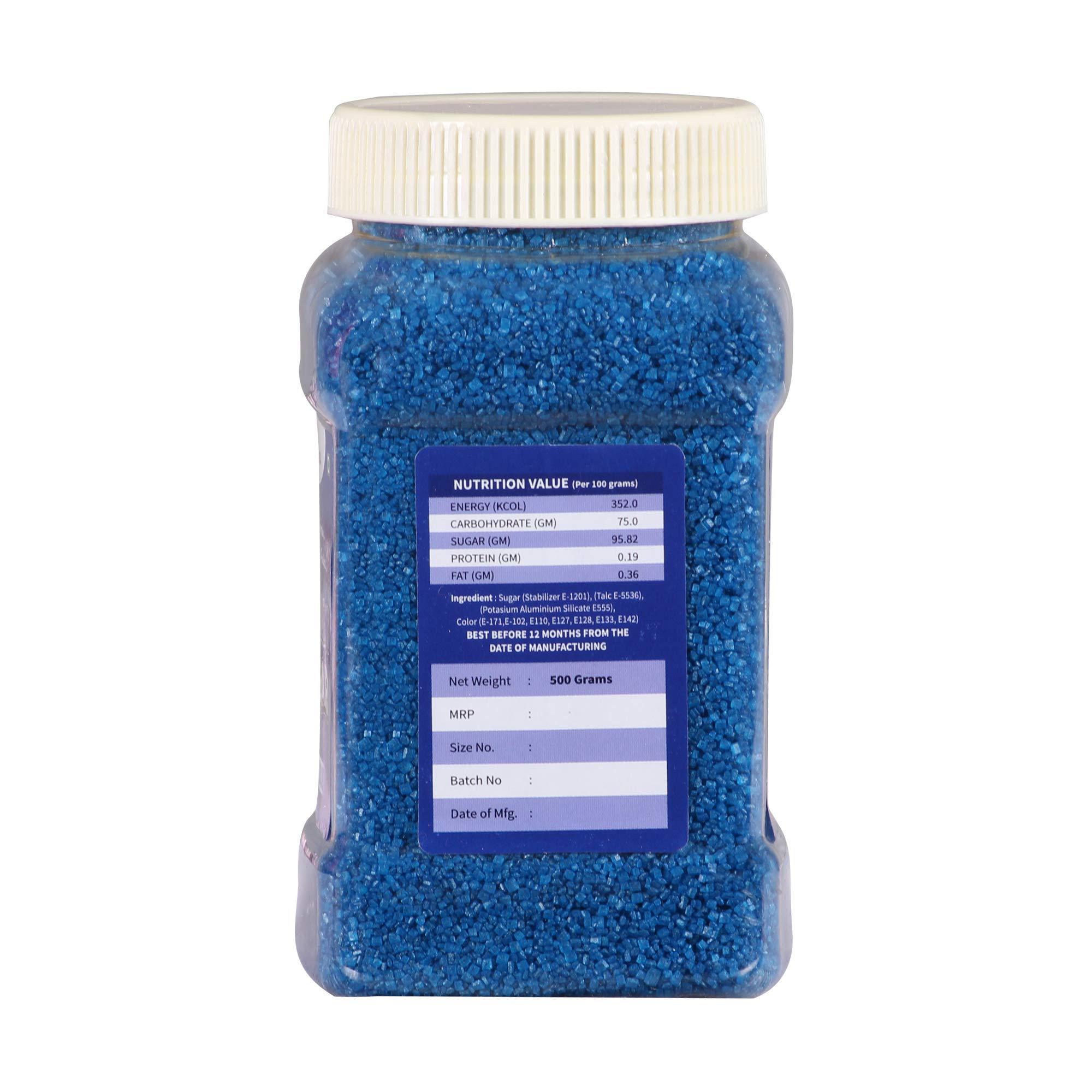 Honey Sweets Honey Sweets Sparkling Sugar for Cakes, Cupcakes & Donuts Decoration (Dark Blue, 500 Grams)