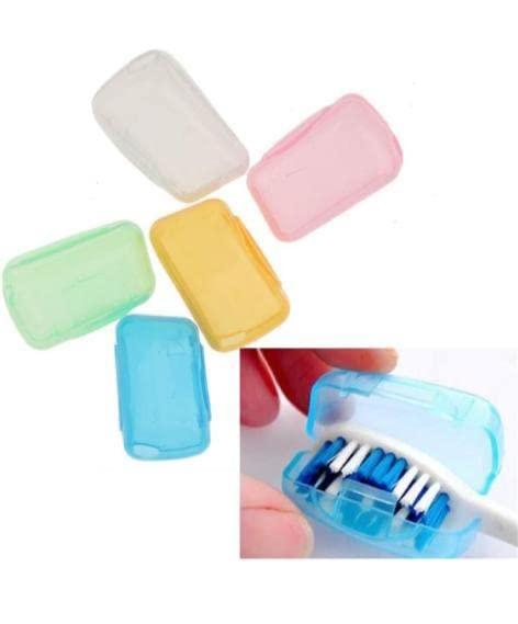 CELLEBII CELLEBII Plastic Antibacterial Hygiene Toothbrush Cover Head Caps Holder Pack Of 5 Pieces Toothbrush Case, Multicolour
