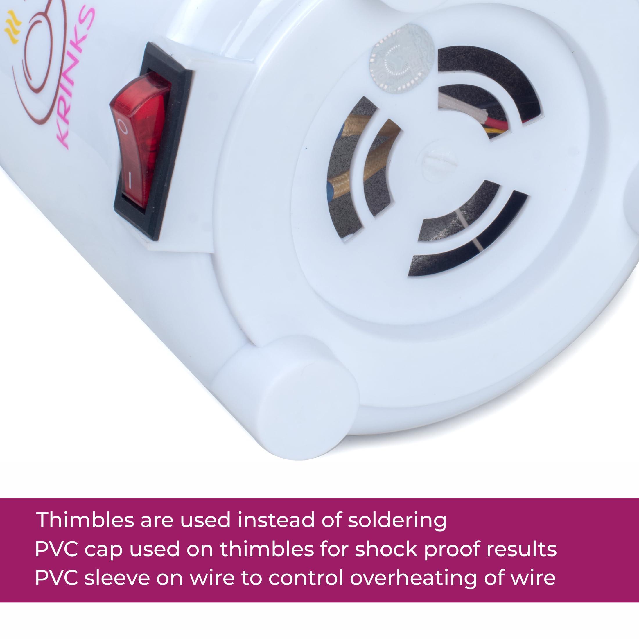 KRINKS KRINKS Wax Heater for Waxing for Women with Wax Applicator for Women | Wax Machine for Waxing | Easy to Use | Made in India | White Color, Pack of 1 Heater and 1 Spatula