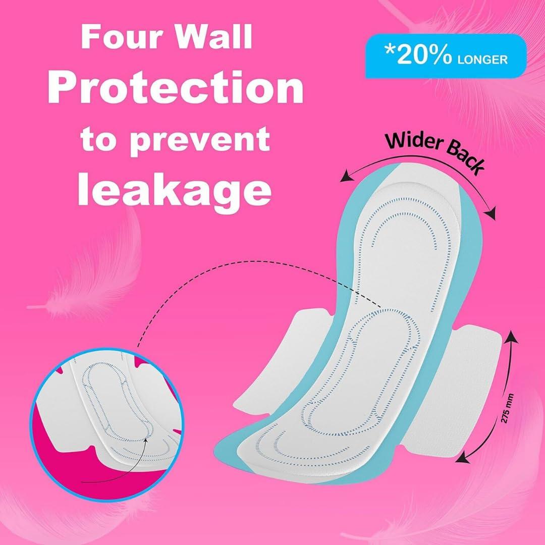 Wonderize Wonderize Soft Comfort Extra-Large Sanitary Napkin 80 Pads With Disposable Pouch Sanitary Pad - (Pack of 4)