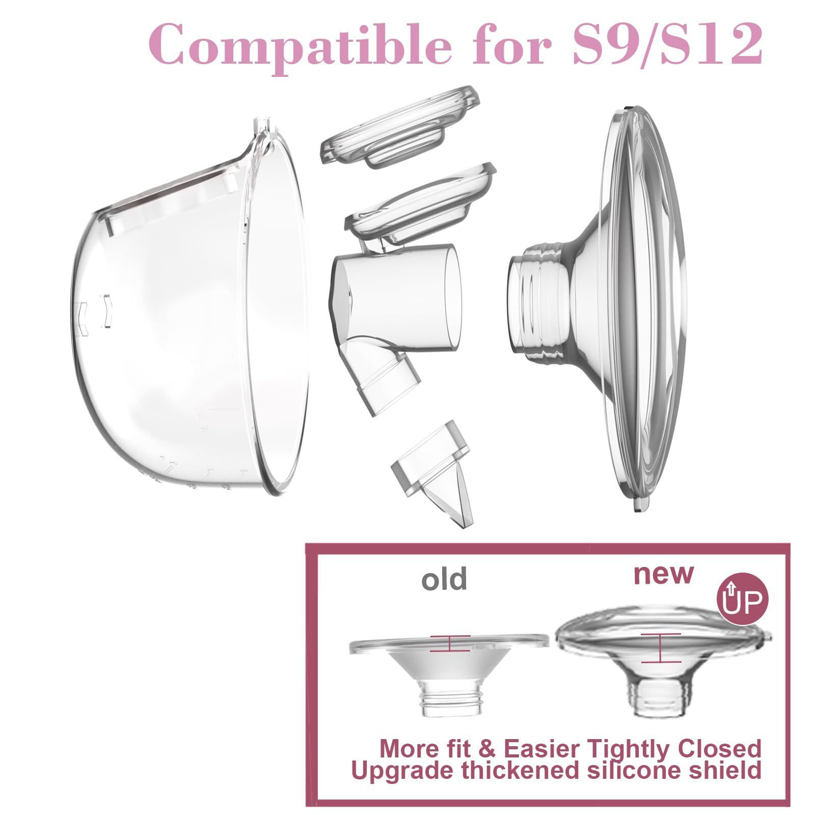 bliblo Flange Insert 17mm, Compatible with NaNaLazy/TSRETE/Bellababy/Lansinoh/momcozy S9/S12/S9pro/S12pro,Wearable Breast Pump Shields/FlangesMilk Collector 24mm Universal (17mm)