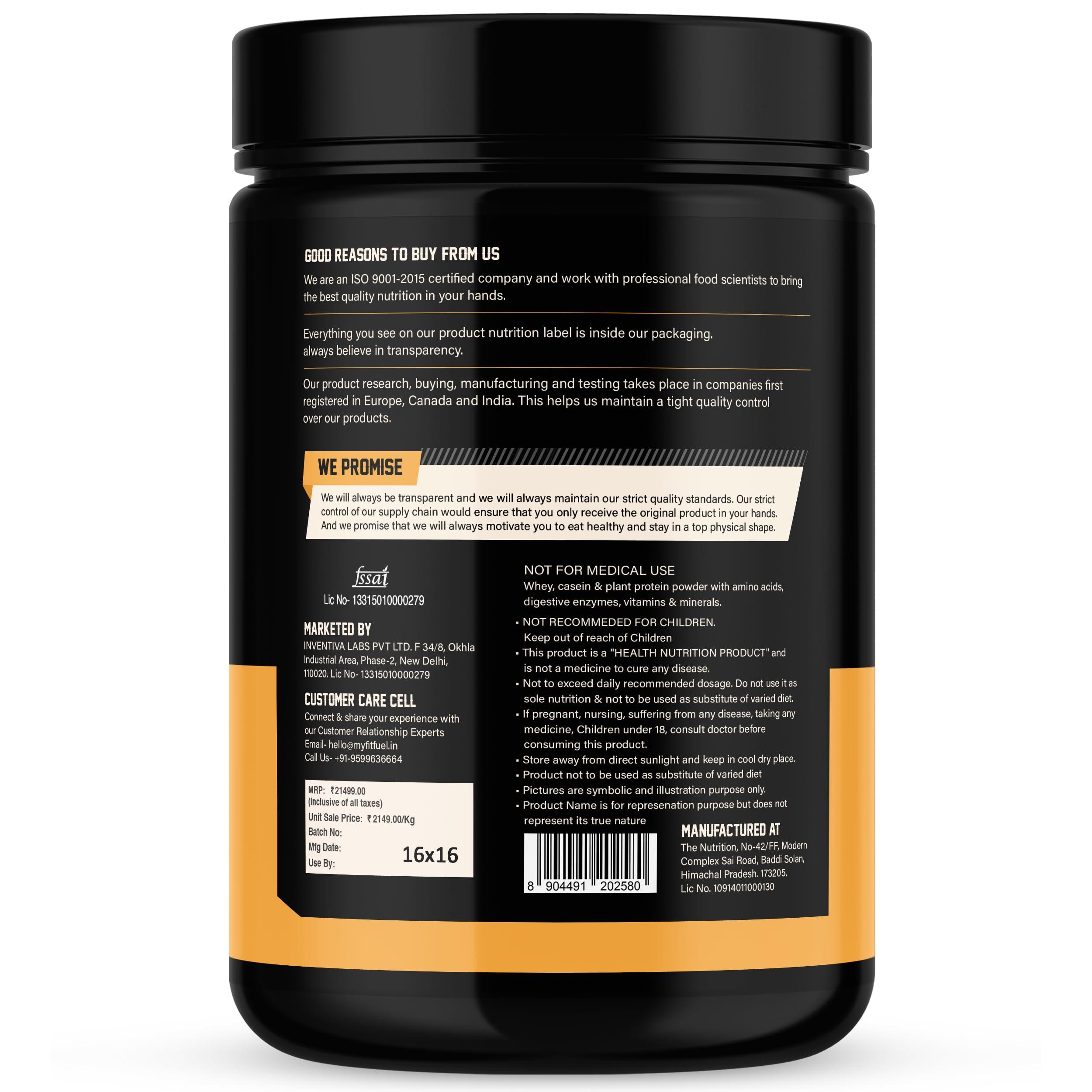 MyFitFuel MyFitFuel MFF Recovery Gold Protein- 1 Kg (2.2 lbs) Rich Chocolate Milkshake