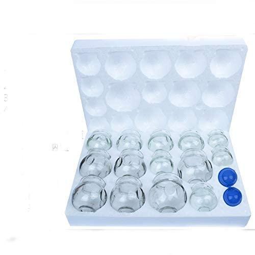 Generic ACM Acupuncture Hijama Fire Glass Cups Set of 16 Pieces for Fire Cupping Therapy