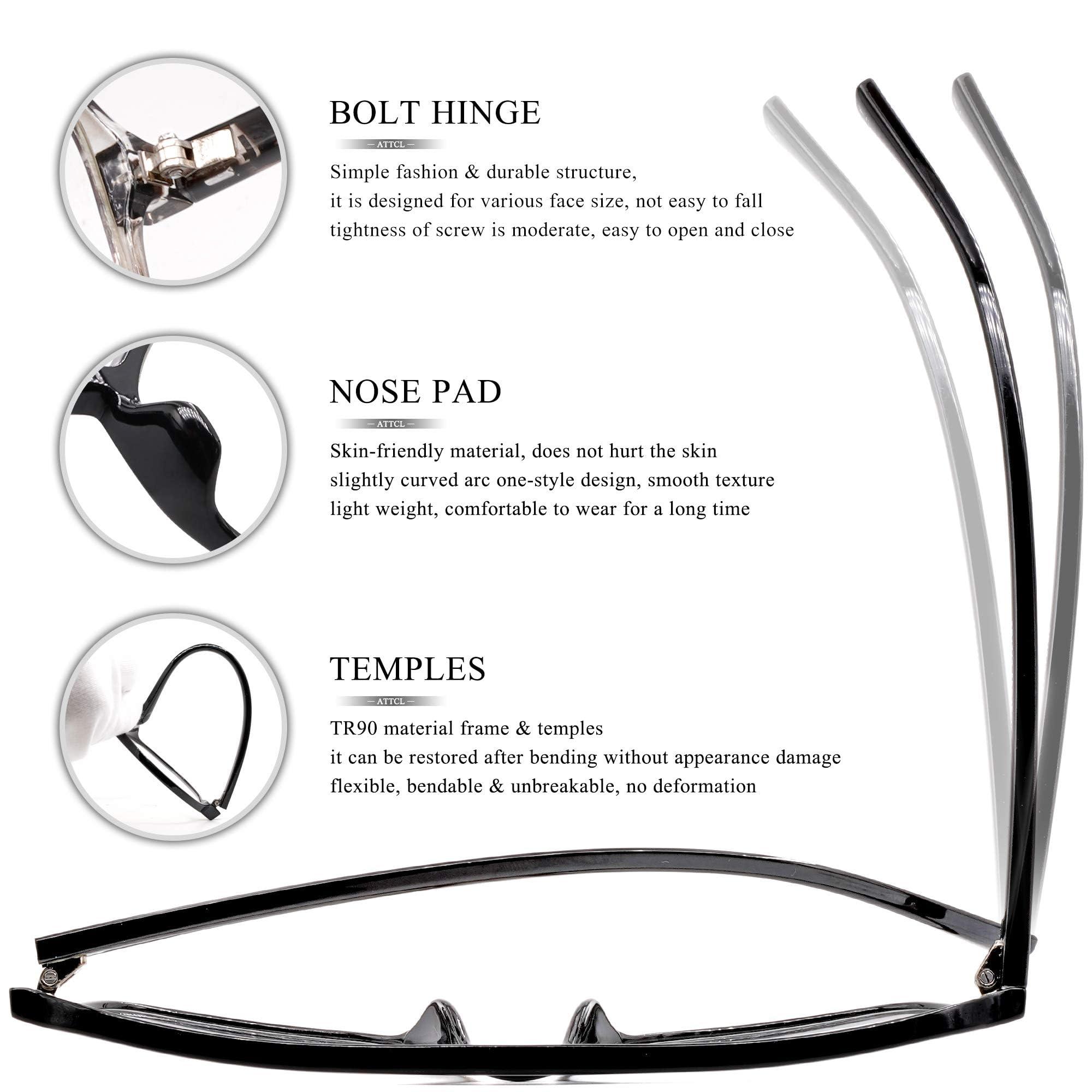 ATTCL ATTCL Unisex Blue Light Blocking Glasses Women Men TR90 Frame Computer Gaming Glasses BL6688 Black