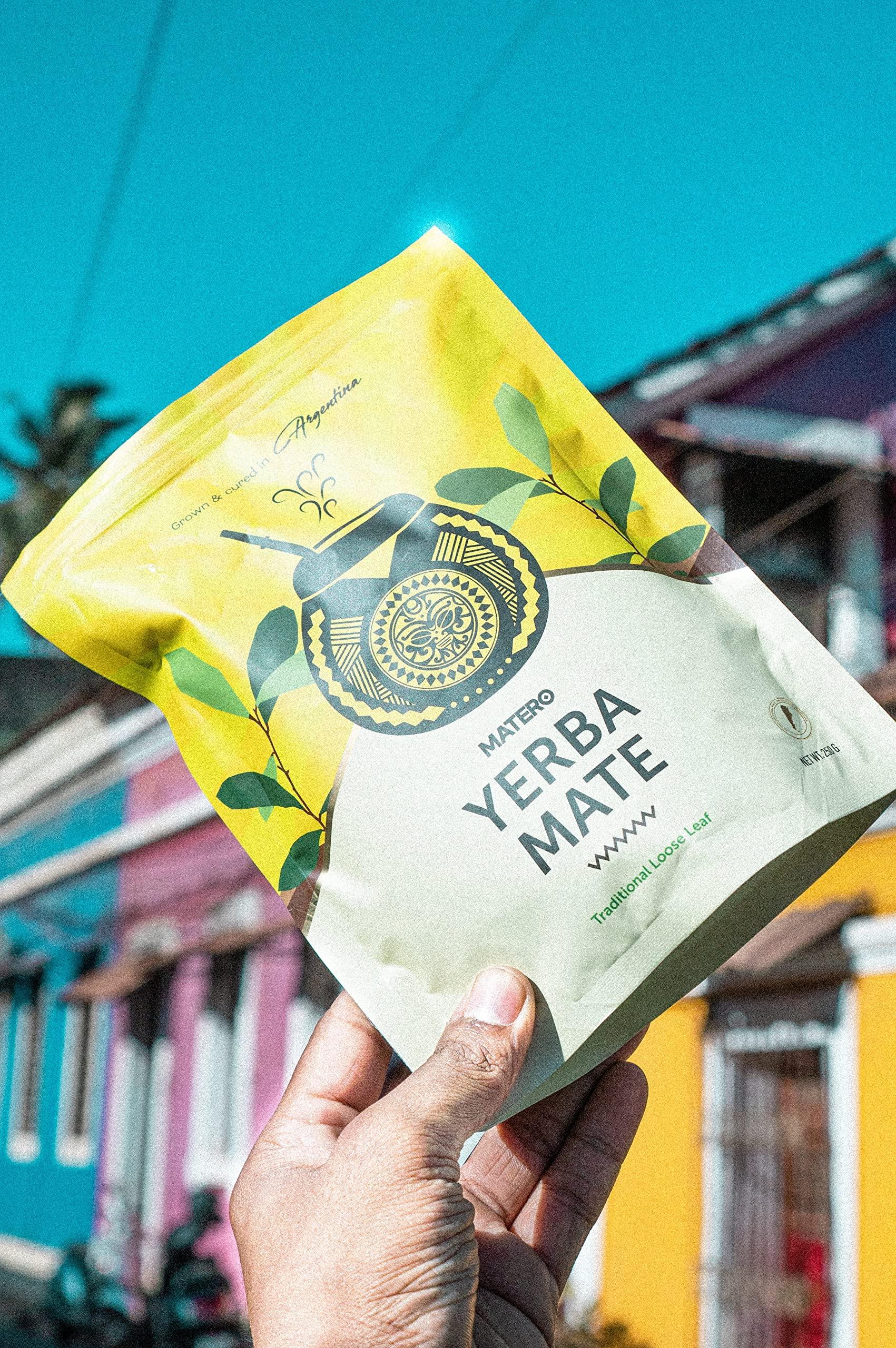 Matero Yerba Mate Matero Yerba Mate traditional Argentine Yerba Mate Loose Leaf With Filter Mate Straw (Bombilla) (250grams)