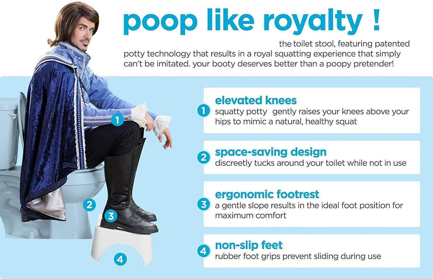 Vachan Creation Vachan Creation Plastic Stool for Toilet Scientific Angle, Cabinet Anti-Slip, Anti-Constipation, Better Posture (White)