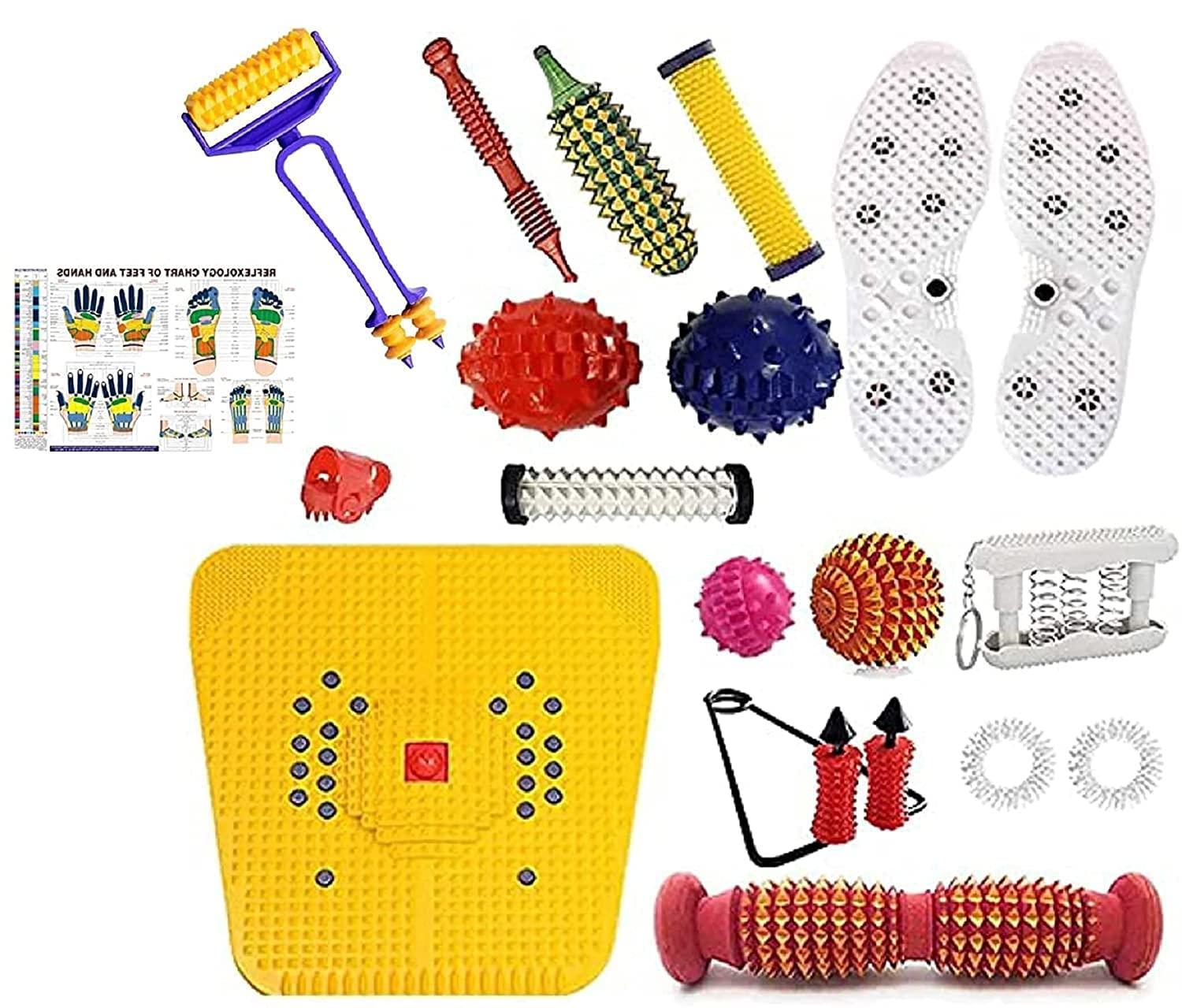 AcuPoints AcuPoints Acupressure Massager & Sujok Therapy Tools Combo Kit For Stress and Pain Relief....(multi)