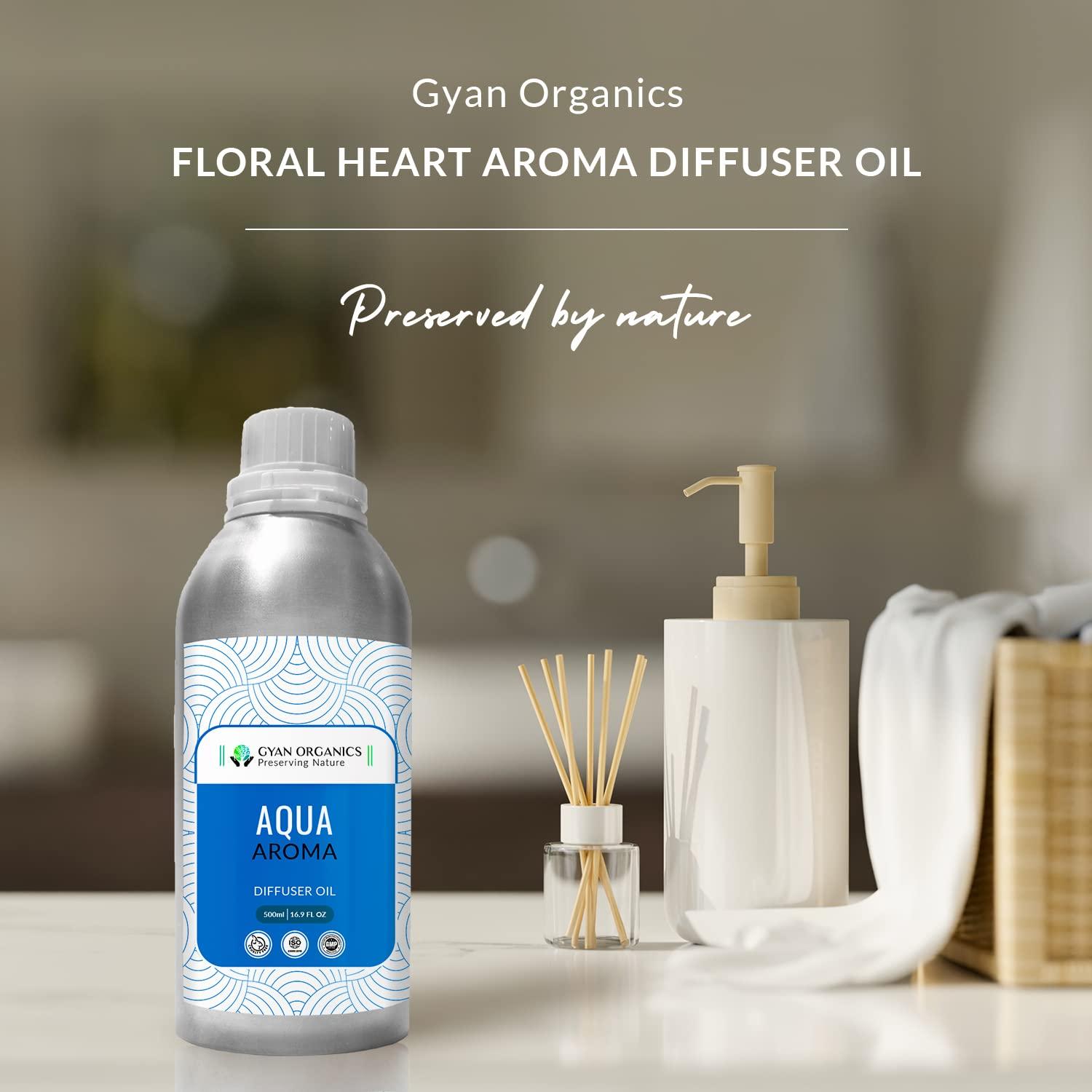 Gyan Organics Gyan Organics Aroma Oil Aqua Diffuser Refill Oil Fragrance Aqua Aroma Oil Fragrance for Home Room Office & Washrooms (500ml) Pack Of 1