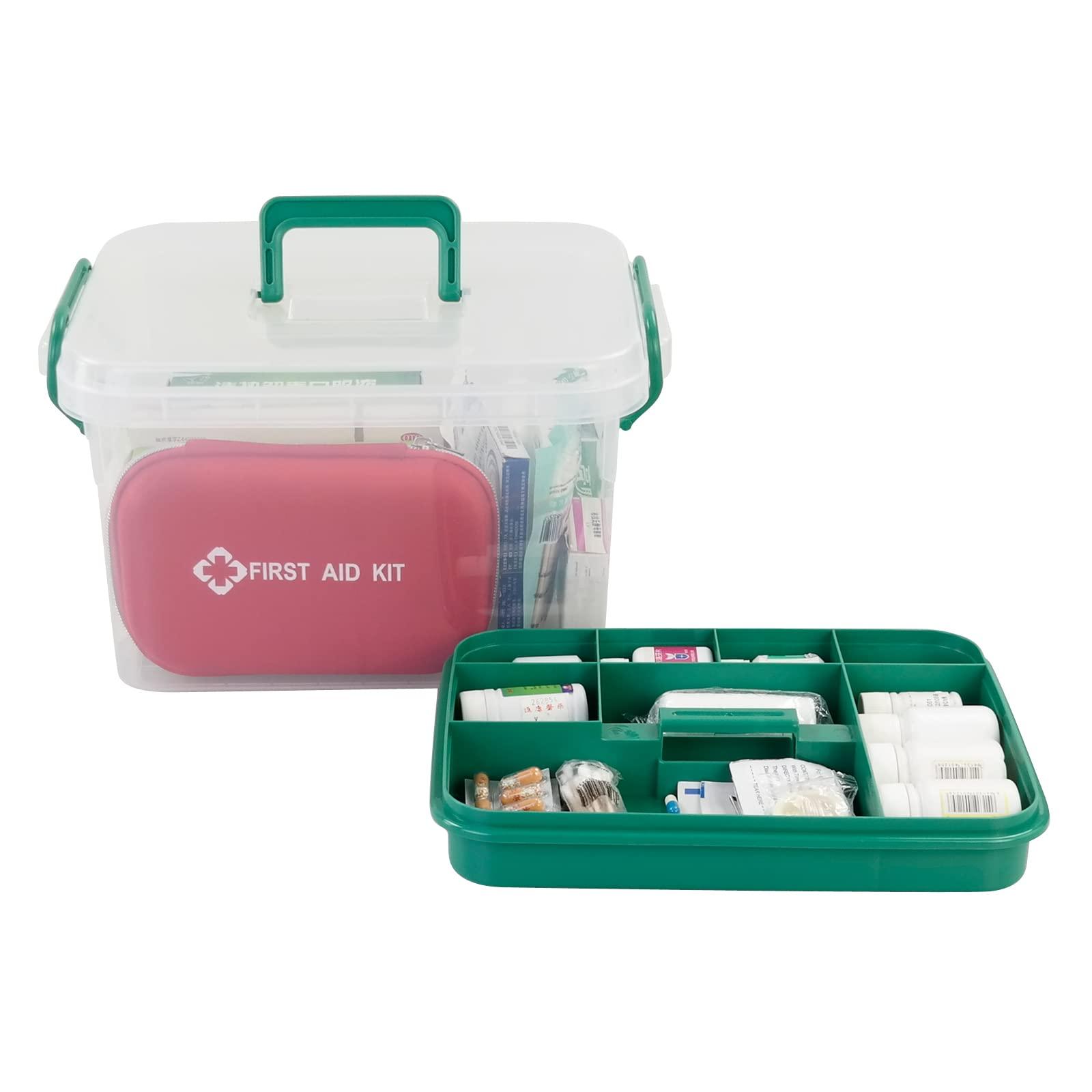 Idomy Idomy Plastic Lockable Medication Box, Small Family First Aid Box, Medicine Lock Organizer, Clear