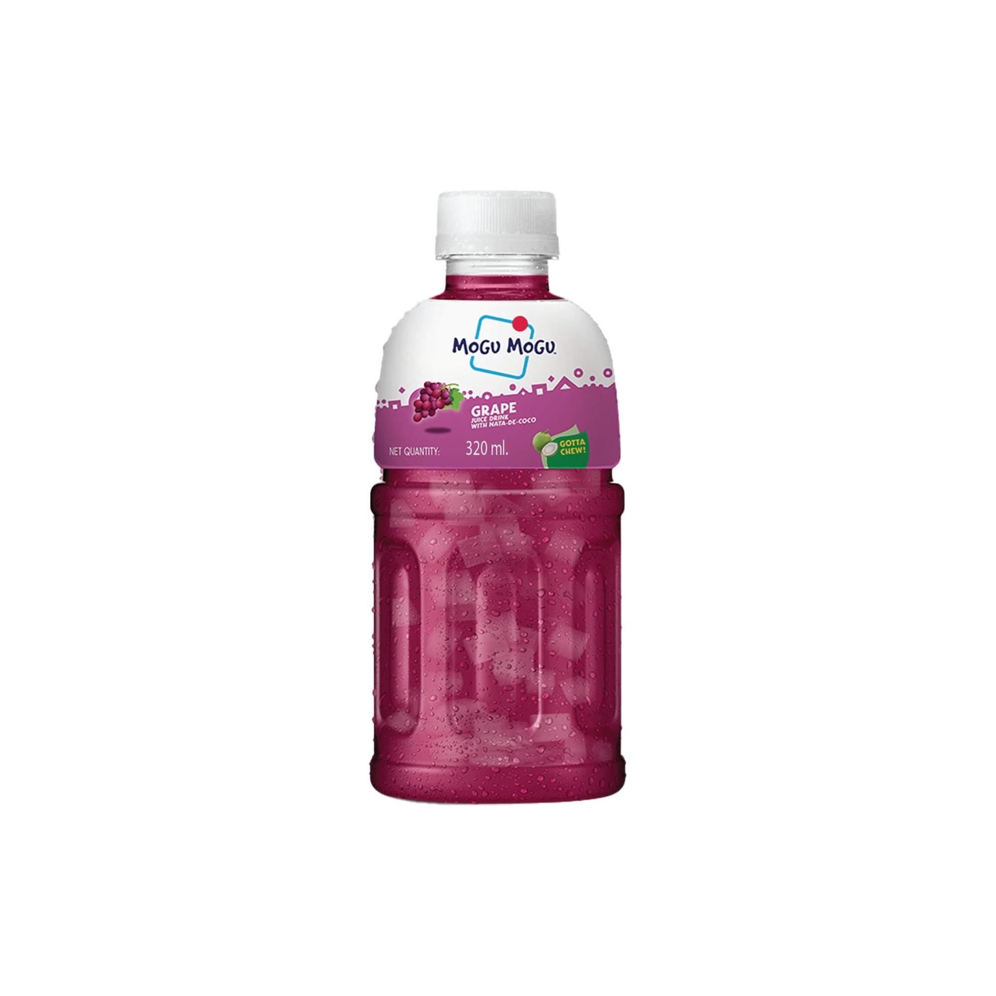 Mogu Mogu Mogu Mogu Grape Juice with 25% NATA De Coco | Energy Booster Drink | Full of Fruit Fibres | No Added Preservatives and Colours - (Pack of 9, 300ml Each)