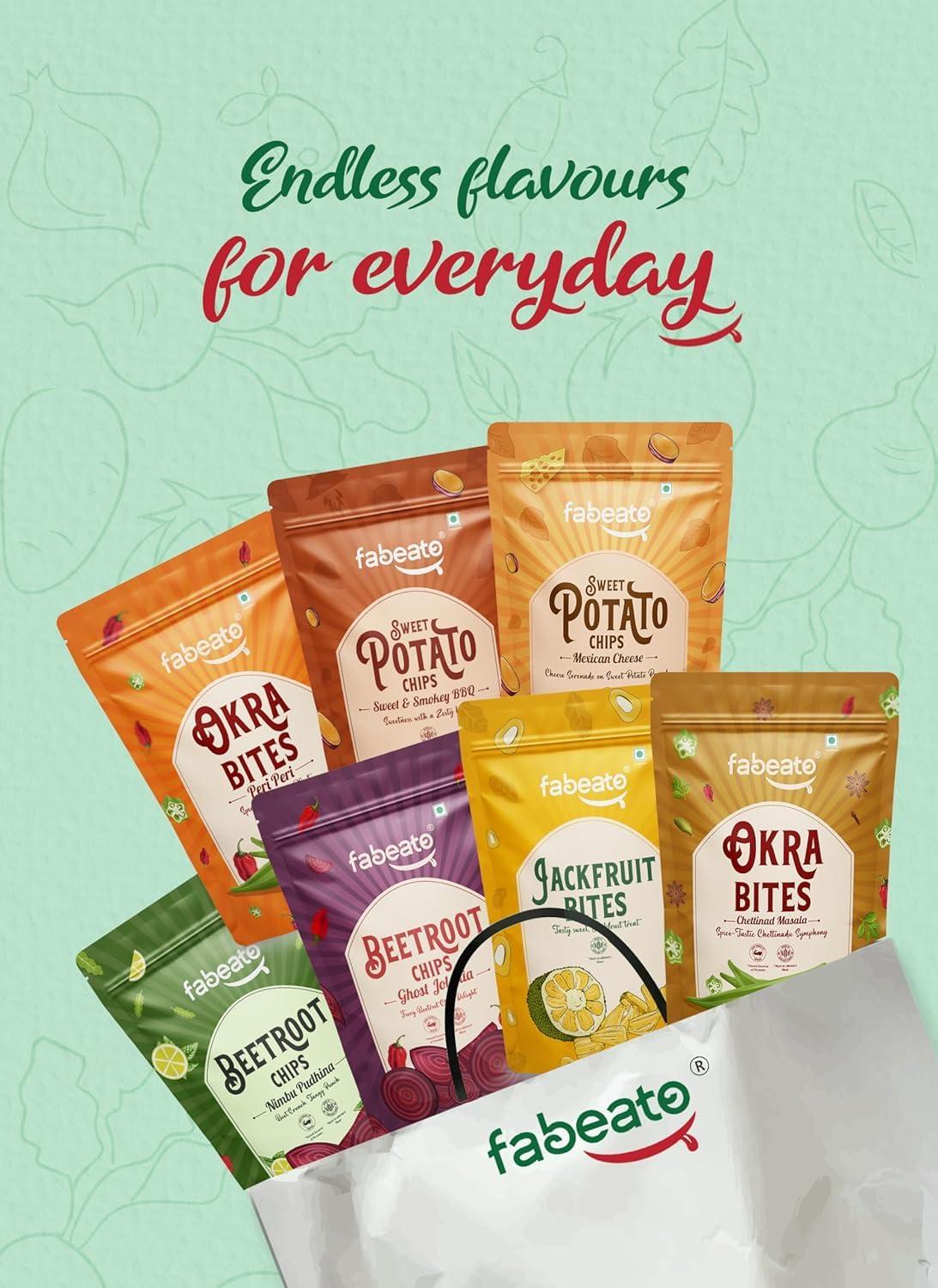 Fabeato Fabeato Jack Fruit Chips |Vacuum Fried |Gluten Free | Vegan Friendly Snack | Trans free|No Artificial Flavour | Vegetable Chips (Pack of 3 X 60g)