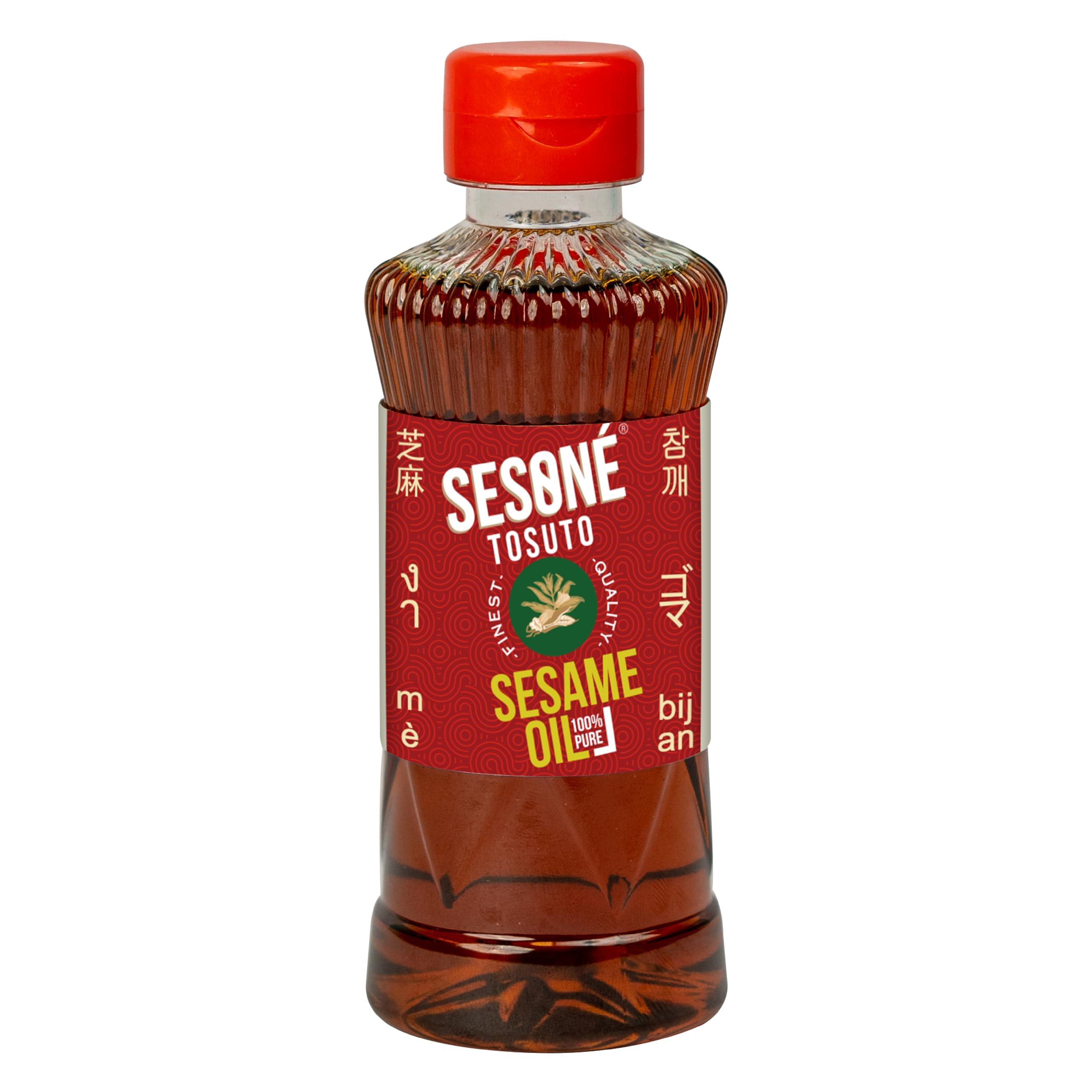 Sesoné Sesone Tosuto Premium Toasted Sesame Oil | 240ml Bottle | 100% Natural Sesame Oil for Oriental Cooking | No Additives & No Artificial Colours | Nutty Flavor, Drizzle on Soups, for Sauting and Salad Dressing
