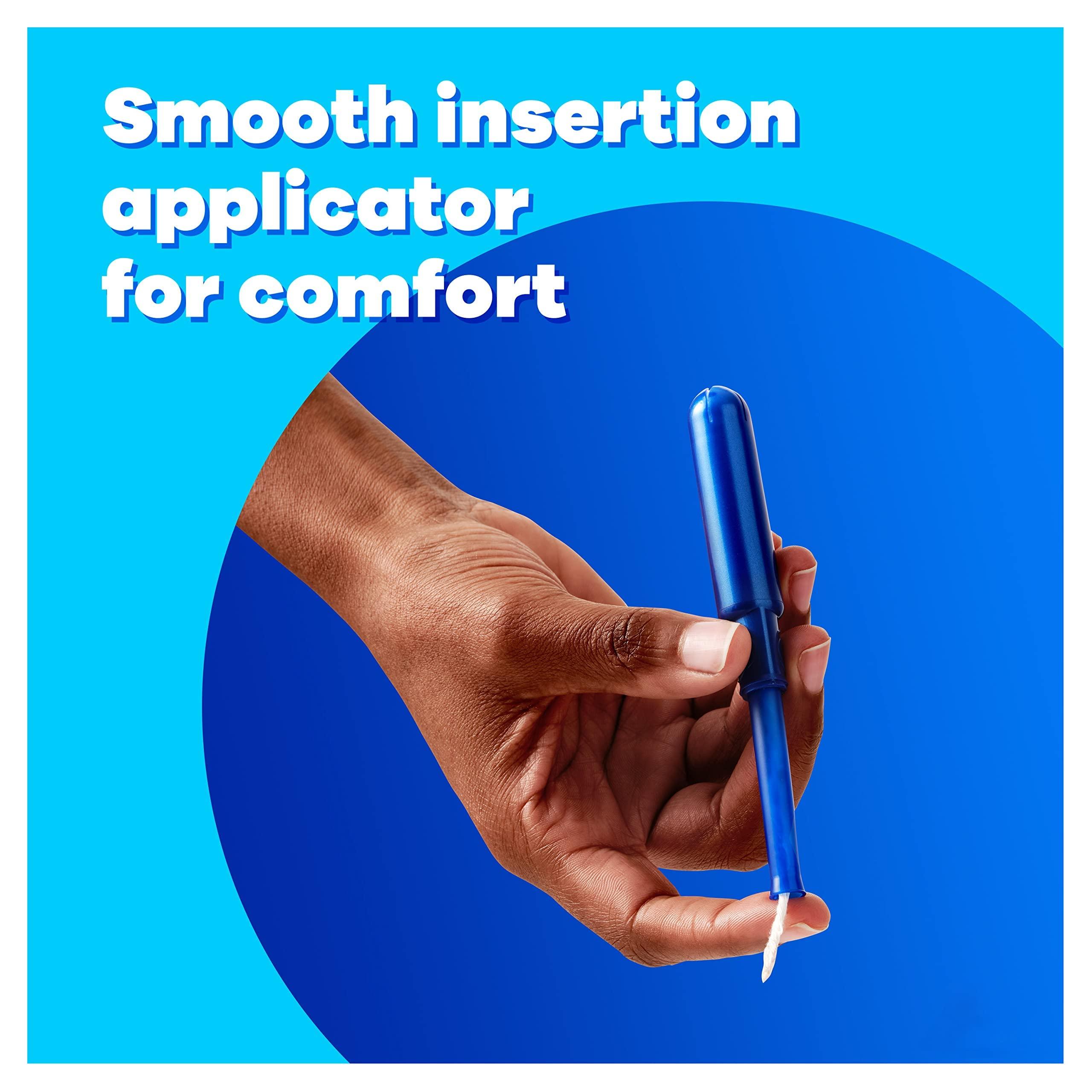 Tampax Tampax Pearl Plastic Tampons, Regular Absorbency, Unscented, 50 Count