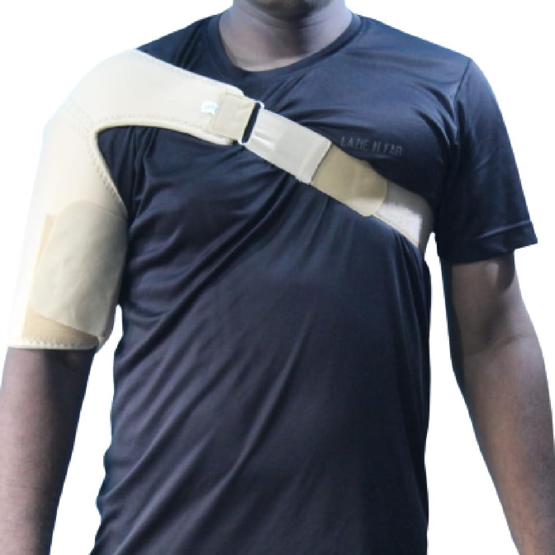PARISILL PARISILL Neoprene Shoulder Support Brace With Adjustable Stretch Strap Wrap Belt |Suitable To Rotator Cuff,Dislocated Ac Joint,Shoulder Pain For Men&Women.(Beige) (RIGHT)