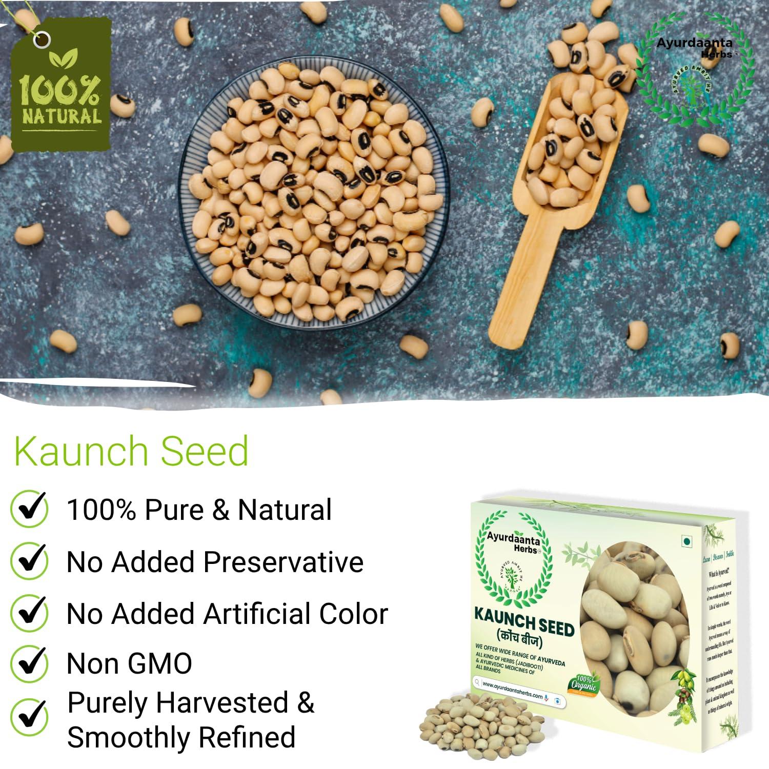 Ayurdaanta Herbs Ayurdaanta Herbs - Kaunch Beej Powder 100Gr | White Kaunch Beej Powder 100Gr |Mucuna Pruriens|Kaunch Seeds Powder | 100Gr| 100Gr -