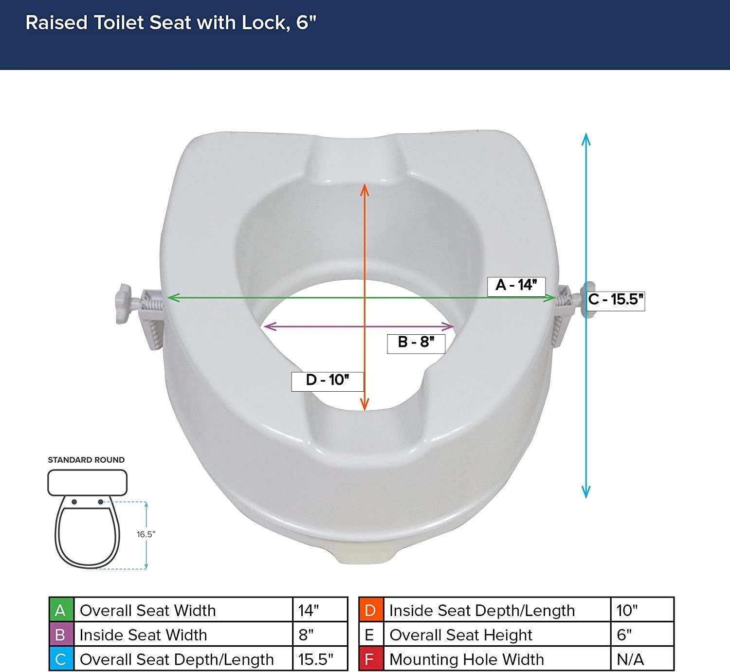 PAXMAX PAXMAX Commode height Raiser/Toilet Seat Elevator riser without Lid plastic, portable, lightweight extender commode seat (White, 6 Inch)