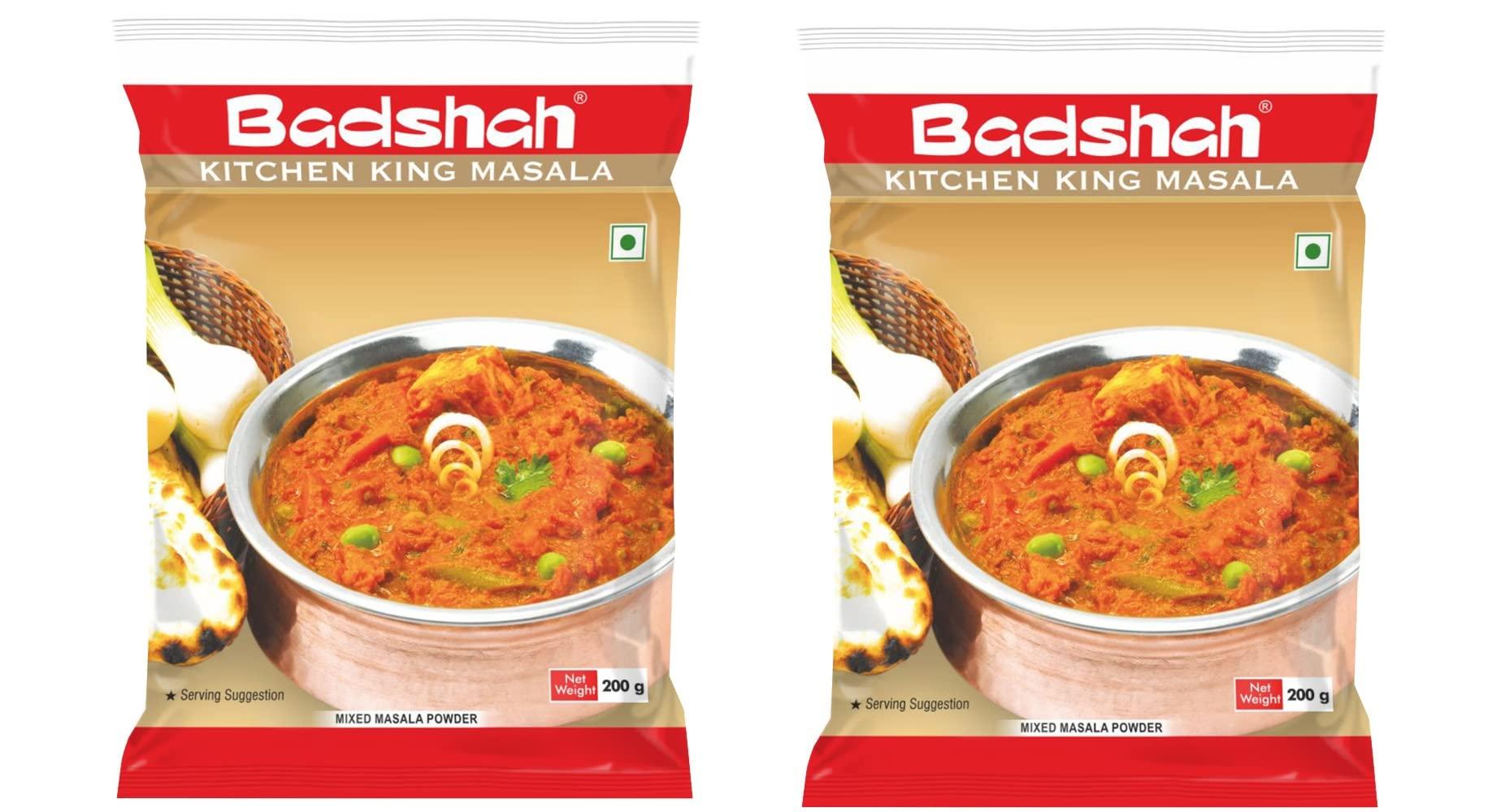 Badshah Badshah Kitchen King Masala Powder - 400 Gram (200g x 2 Pack) / Blended Spice Mix / for Healthy Delicious & Flavourful Cooking / Easy to Cook / Powder Hygienically Packed / No Preservatives