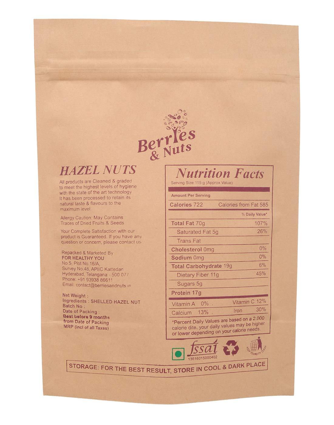 Berries And Nuts Berries and Nuts Premium Raw Jumbo Hazel Nuts, 500g