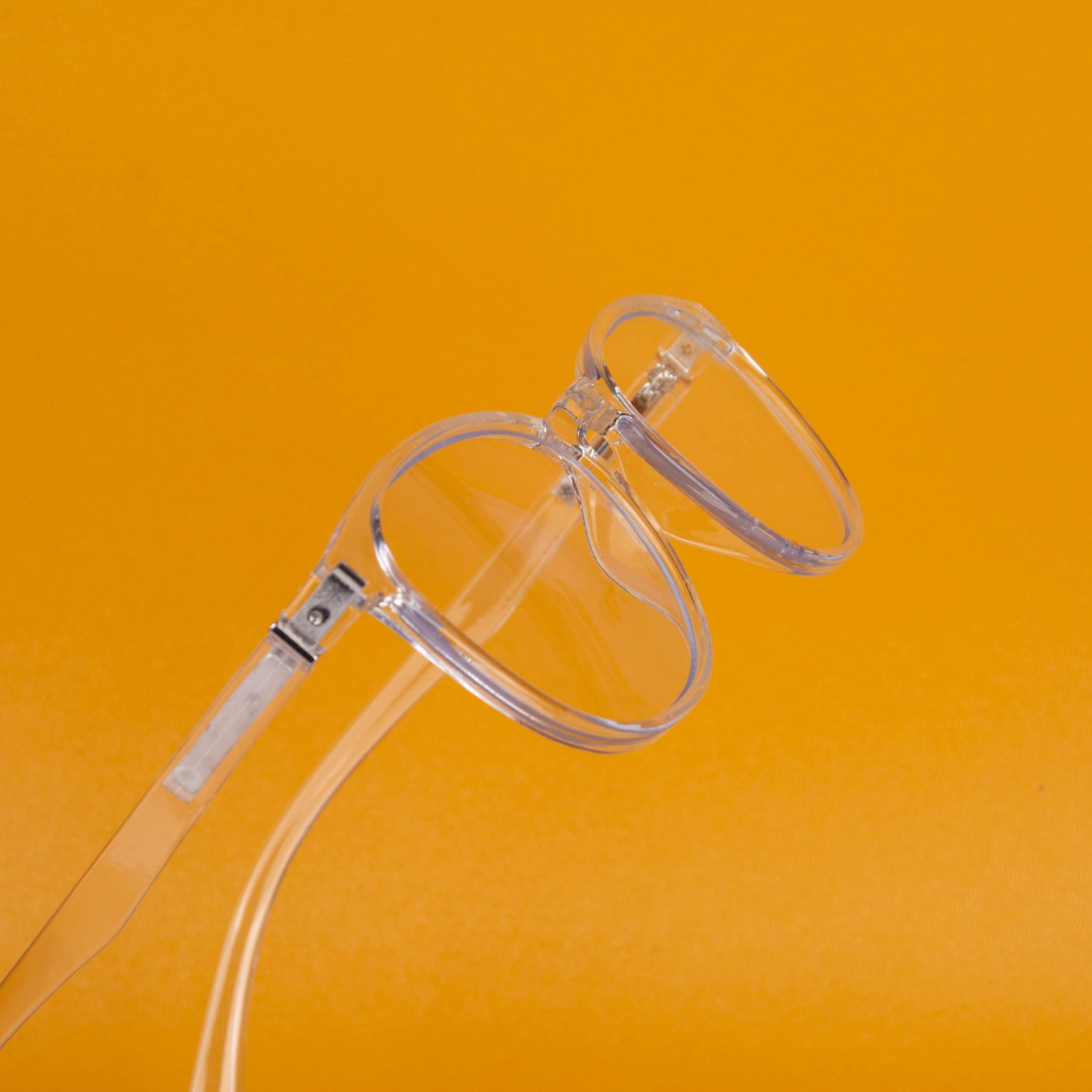 Aferelle Aferelle  Unisex Zero Power Blue Cut Computer Glasses | Help Better Sleep Pattern| Gaming Glasses | Anti Glare, | UV Protection Specs TV | Men & Women | Columbia Resin CR Lens |Round| Medium