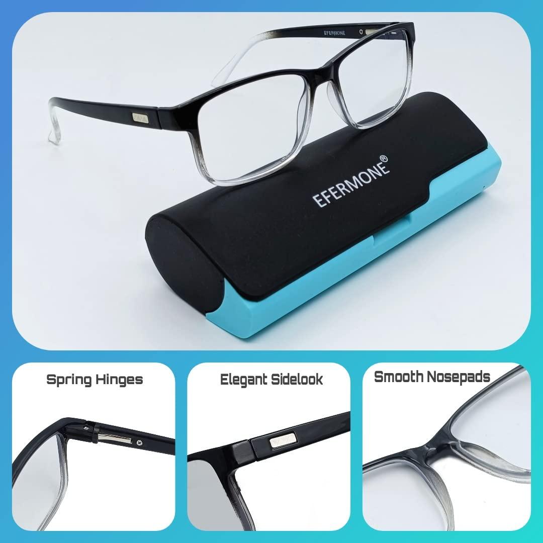EFERMONE EFERMONE Blue Cut Glasses For Eye Protection From Laptop Computer Mobile TV with Anti-Glare and UV Protection (Unisex | Free Size)