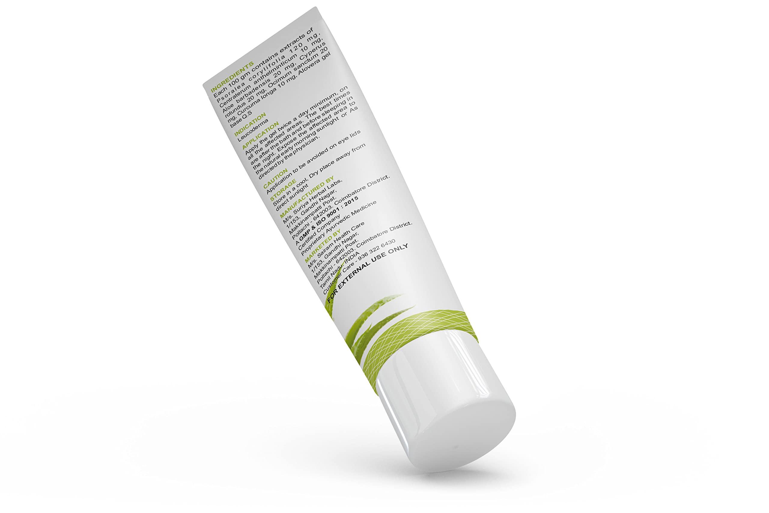 VENCOS VENCOS Gel for Vitiligo - Alovera Base - Enriched with Kalijiri, Babchi & Mustaka - 100% Pure Herbal Extracts - Ayurvedic Medicine for White Spots (50 gram (Pack of 1)