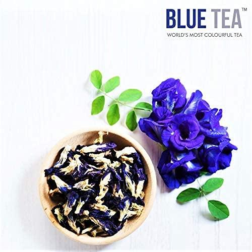 BLUE TEA BLUE TEA - Blue Flower Ginger Herbal Tea - 30 Tea Bags | PRIME SAVING DAY | Anti-Oxidant Rich | Detox Tea -Flower Based - Herbal Tea - Vegan - Caffeine Free - Natural Ingredients | Tin Pack
