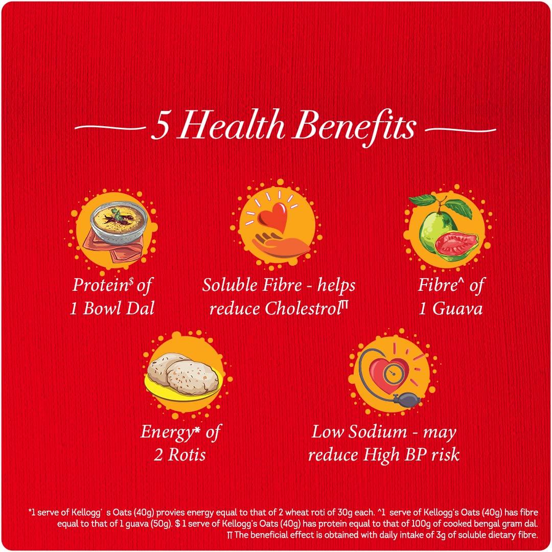 Kellogg's Kellogg's Oats, Rolled Oats, High in Protein and Fibre, Low in Sodium, 1kg Pack