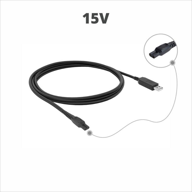 EVERHYPE EVERHYPE 15V USB Charging Cable Compatible With Philips Trimmers & Shavers | HQ8505 Replacement Charger (Complete list of compatible models in bullet point) BK BT3227