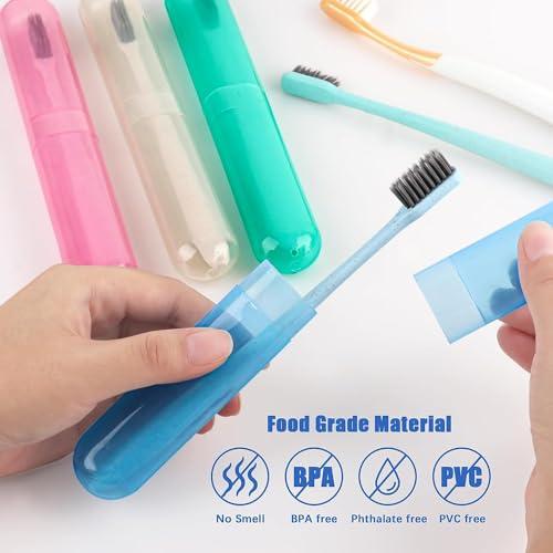 SPELLWISH SPELLWISH Plastic Travel Toothbrush Case Holder, Breathable Portable Toothbrush Container, Clear Toothbrush Holder For Traveling Case For Kids And Adult Toothbrush Covers(4Pcs), Multicolor