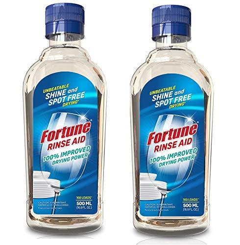 Fortune Fortune Dishwasher Rinse Aid 500 ml (2 Units X 500 ml) & Fortune Dishwasher Salt - 1 Kg - Compatible with all Dishwasher Brands