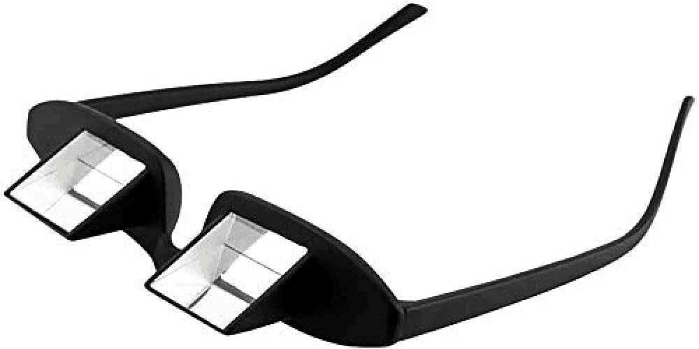 okcsc Lazy Glasses 90 Laying Down Prism Glasses Horizontal Bed Reading Glasses High Definition for Reading Watching TV Phones -Small