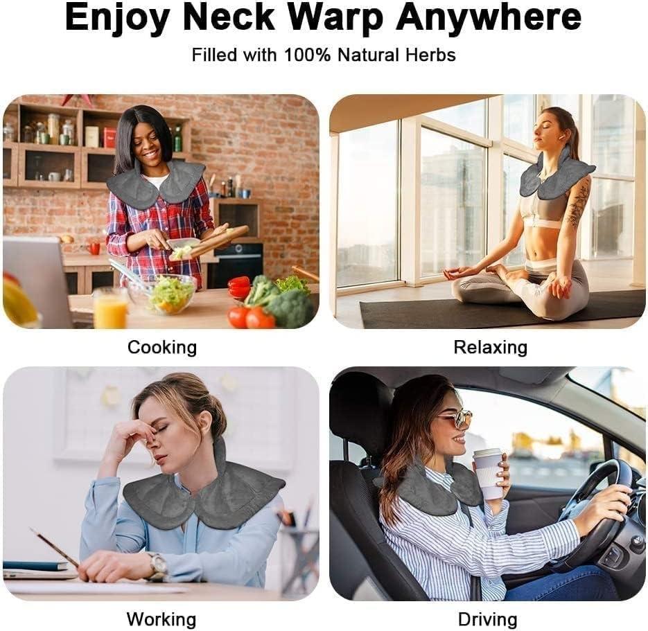 GNOLY GNOLY Pad for Neck and Shoulders, Large Weighted Microwavable Heated Neck Wrap Warmer, Freezer or Microwave Heating Pad for Pain Relief (Rapid Relief Neck & Shoulder Wrap)