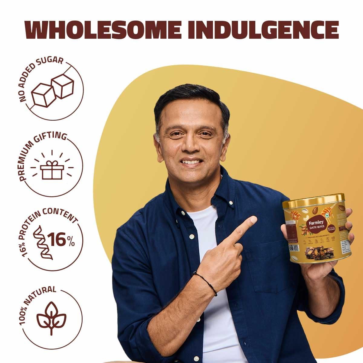 Farmley Farmley Date Bites I 360 gram I Dates Barfi Made with Dates, Pista, Cashews, Almonds, Honey and Pure Ghee I Dry Fruits Nuts, Healthy Delicious Indian Sweets, No Added Sugar, (180 g, Pack of 2)